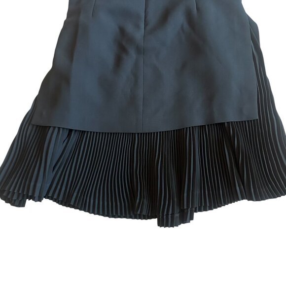 Theory Black Shift Dress Layered w/ Pleating Sleeveless Crepe Size 4 Women's - Picture 6 of 10